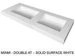 Plan vasque Design, fabrication sur mesure, Largeur 120 à 200 cm x Profondeur 40 à 60 cm, résine minérale ACRYSTONE® SOLID-SURFACE Finition lisse blanc mate, Livraison Offerte et Rapide.